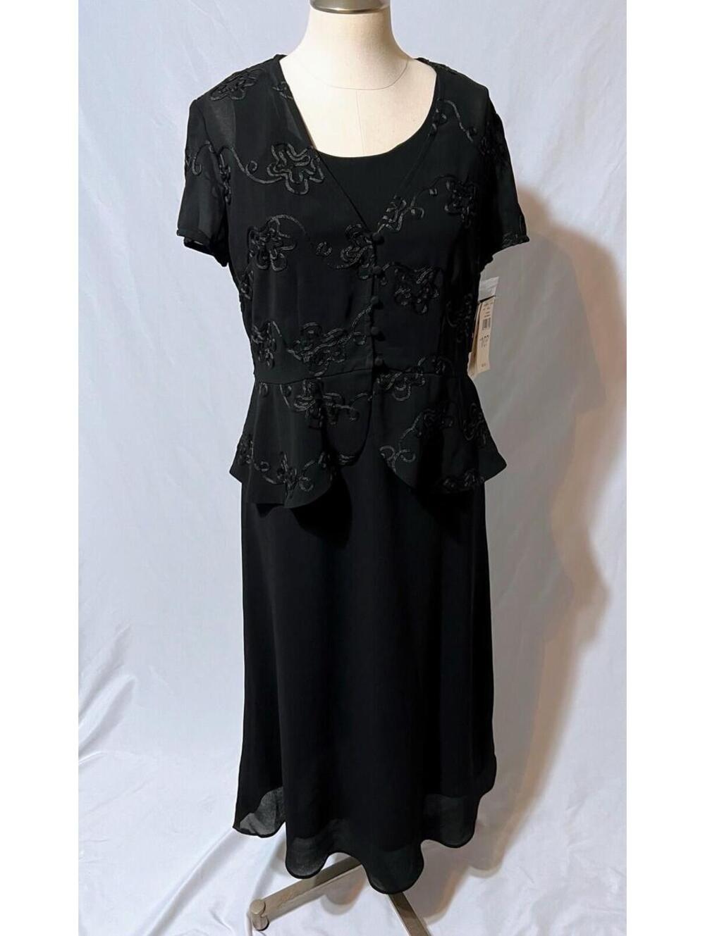 Women’s Long Black Dress Studio I Petite **New** - 2 Piece Size 10 P